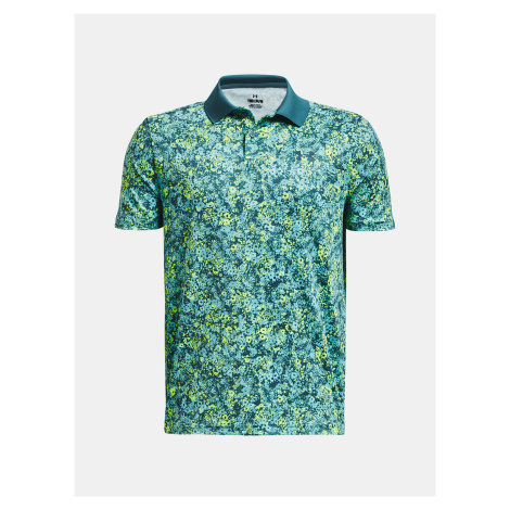 Zelené klučičí vzorované sportovní polo tričko Under Armour UA Perf Floral Speckle Polo