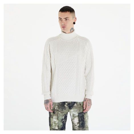 Nike Life Men's Cable Knit Turtleneck Sweater Light Bone