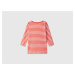 Benetton, Striped 3/4 Sleeve T-shirt In 100% Cotton