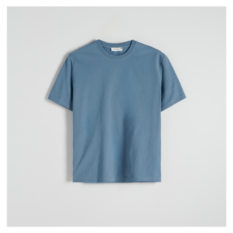 Reserved - Bavlněné tričko střihu regular - Modrá