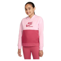 Nike SPORTSWEAR HERITAGE Dívčí mikina, růžová, velikost