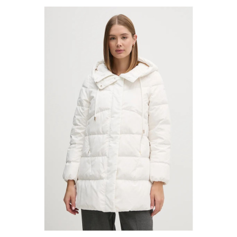 Péřová bunda Geox dámská, bílá barva, zimní, W4626B-T3152-F1680