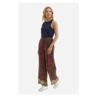 Kalhoty la martina woman trousers printed diamond military/hotpink/fre