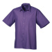 Premier Workwear Pánská košile s krátkým rukávem PR202 Purple -ca. Pantone 269