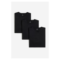 H & M - Tričko Regular Fit 3 kusy - černá
