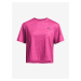 Tmavě růžové dámské sportovní tričko Under Armour Vanish Energy Emboss Crop SS