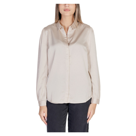Vila NOOS - VIELLETTE SATIN L/S SHIRT/SU - NOOS 14063320 Zlatá
