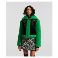 Bunda karl lagerfeld faux fur shearling aviator zelená