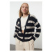 Trendyol Black More Sustainable Wide Pattern Soft Texture Knitted Cardigan