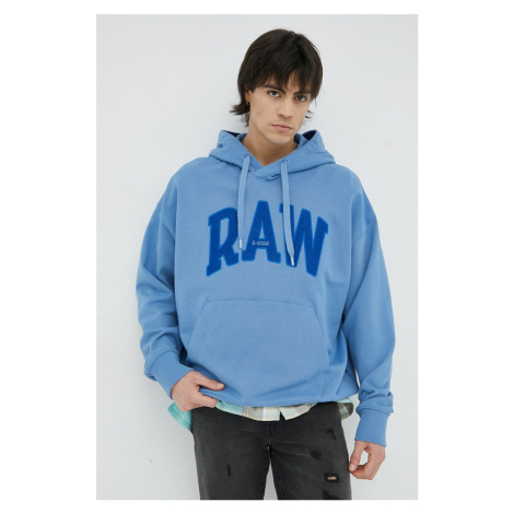 Bavlněná mikina G-Star Raw pánská, s kapucí, s aplikací