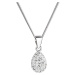 Evolution Group Stříbrný náhrdelník s krystaly Swarovski bílá slza 72069.1 crystal