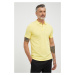 Bavlněné polo tričko BOSS žlutá barva, s aplikací