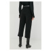 Kalhoty MICHAEL Michael Kors dámské, černá barva, jednoduché, high waist