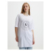 Bílé dámské prodloužené oversize tričko Noisy May Zodiac