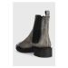 Kožené kotníkové boty Copenhagen dámské, šedá barva, na plochém podpatku, CPH662 used vitello