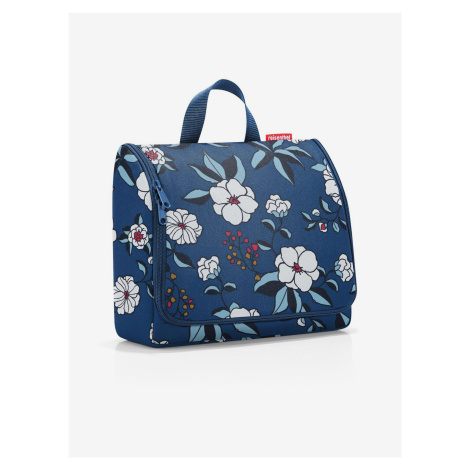 Modrá dámská květovaná kosmetická taška Reisenthel Toiletbag XL Garden Blue