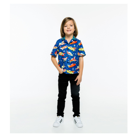 Mr. GUGU & Miss GO Kids's Shirt SH-K1616 Navy Blue