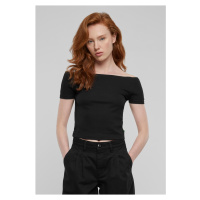 Dámské tričko Organic Off Shoulder Rib - černé