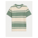 Zeleno-krémové pánské pruhované tričko Marks & Spencer