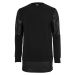 Long Zipped Leather Imitation Crewneck