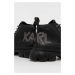Kožené workery Karl Lagerfeld TREKKA MAX dámské, černá barva, na platformě, KL43540