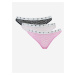 Sada tří tang v černé, růžové a světle fialové barvě Tommy Hilfiger Underwear