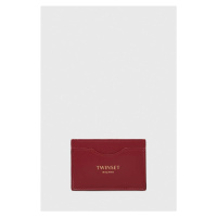 Kožené pouzdro na karty Twinset vínová barva
