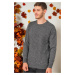 V0214 DEWBERRY MEN'S SWEATER-PLAIN SMOKED