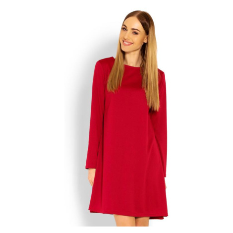 Dámské šaty s volným střihem v červené barvě