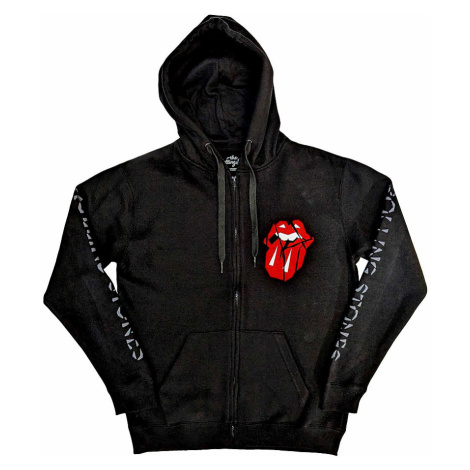 Rolling Stones mikina, Hackney Diamonds Shattered Tongue Zipp Black, pánská RockOff