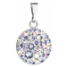 Stříbrný přívěsek s krystaly Swarovski fialový kulatý 34225.3 violet