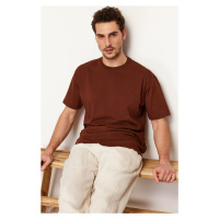 Trendyol Brown Relaxed Basic 100% Cotton T-Shirt