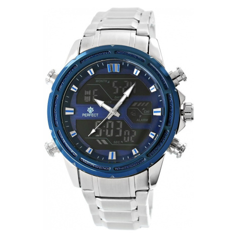 Pánské hodinky Perfect A8027-1 Dual Time Hodinky s osvětlením | Modio.cz