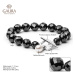 Gaura Pearls Náramek Ruzziera Black - onyx, sladkovodní perla, stříbro 925/1000 194-71B 19 cm (S