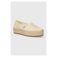 Espadrilky Toms Valencia béžová barva, na platformě, 10020691