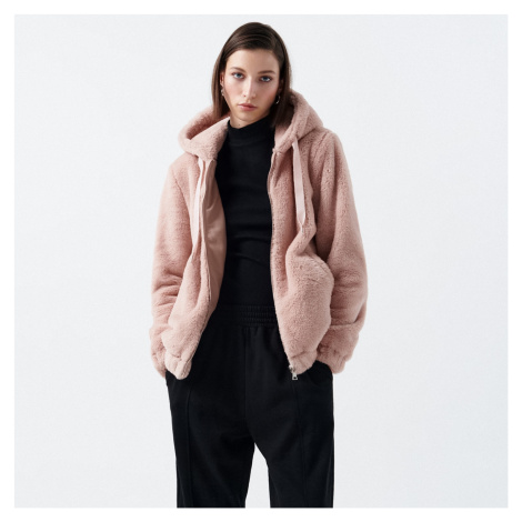 Cropp - Nadýchaná bunda s kapucí - Růžová