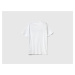 Benetton, White T-shirt In Organic Cotton With Green Logo