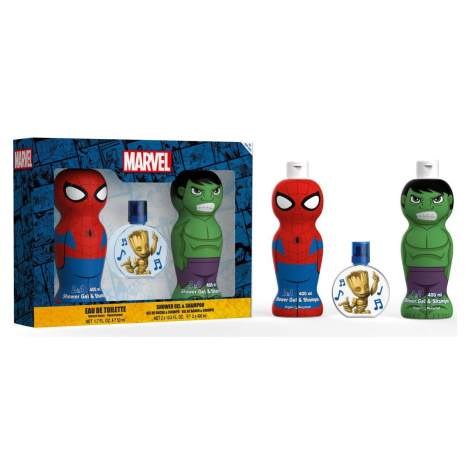 Spiderman a Hulk set sprchových gelů a šamponů 400 ml a toaletní voda Grooth 50 ml EPline kosmetika