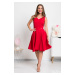 Červené krátké šaty s áčkovou sukní