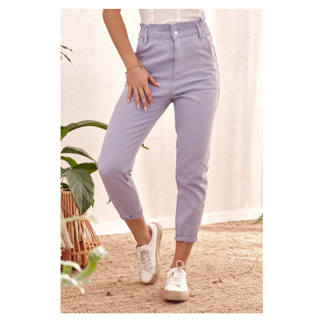 Jeans with an elastic waist lilac FASARDI