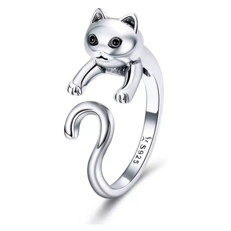 Linda's Jewelry Stříbrný prsten Nezbedná Kočka Ag 925/1000 IPR134-UNI Velikost: Univerzální