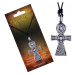 Černý šňůrkový náhrdelník, přívěsek kříže Sacred Spirit, keltské uzly