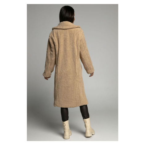 Béžový prodloužený plyšový kabát Moira Mood of Paris