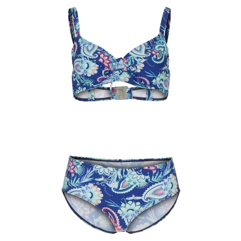 BONPRIX zmenšovací bikiny se vzory Barva: Modrá, Obvod hrudníku: 95, Košíček: F (48)