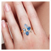Stříbrný prsten modrá květina FanTurra
