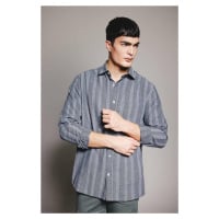 DEFACTO Regular Fit Striped Textured Long Sleeve Shirt