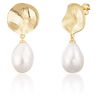 JwL Luxury Pearls Nádherné pozlacené náušnice s pravými barokními perlami JL0724