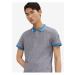 Modro-šedé pánské vzorované polo tričko Tom Tailor