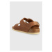 Kožené sandály Birkenstock Milano Big Buckle dámské, hnědá barva, 1024067