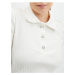 Krémové dámské žebrované polo tričko ORSAY